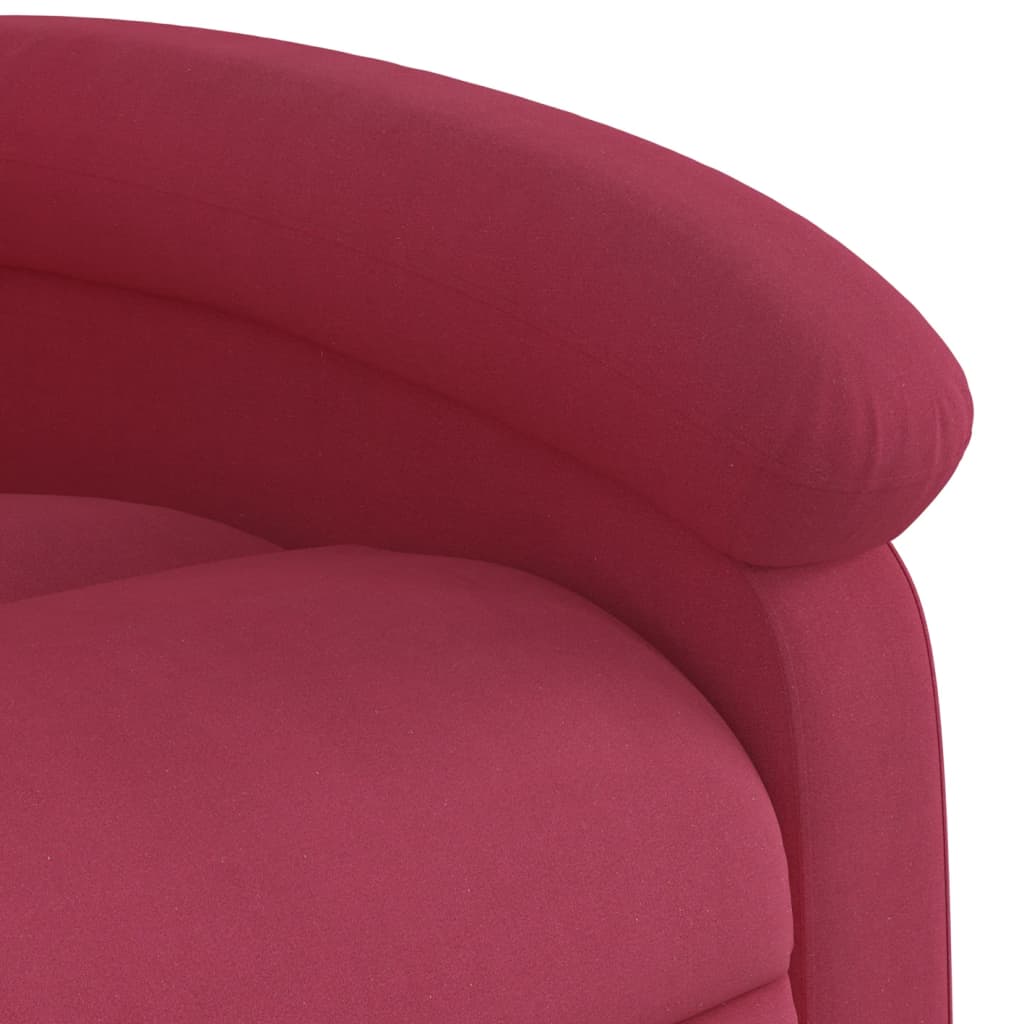 vidaXL Sillón reclinable de masaje eléctrico terciopelo rojo tinto