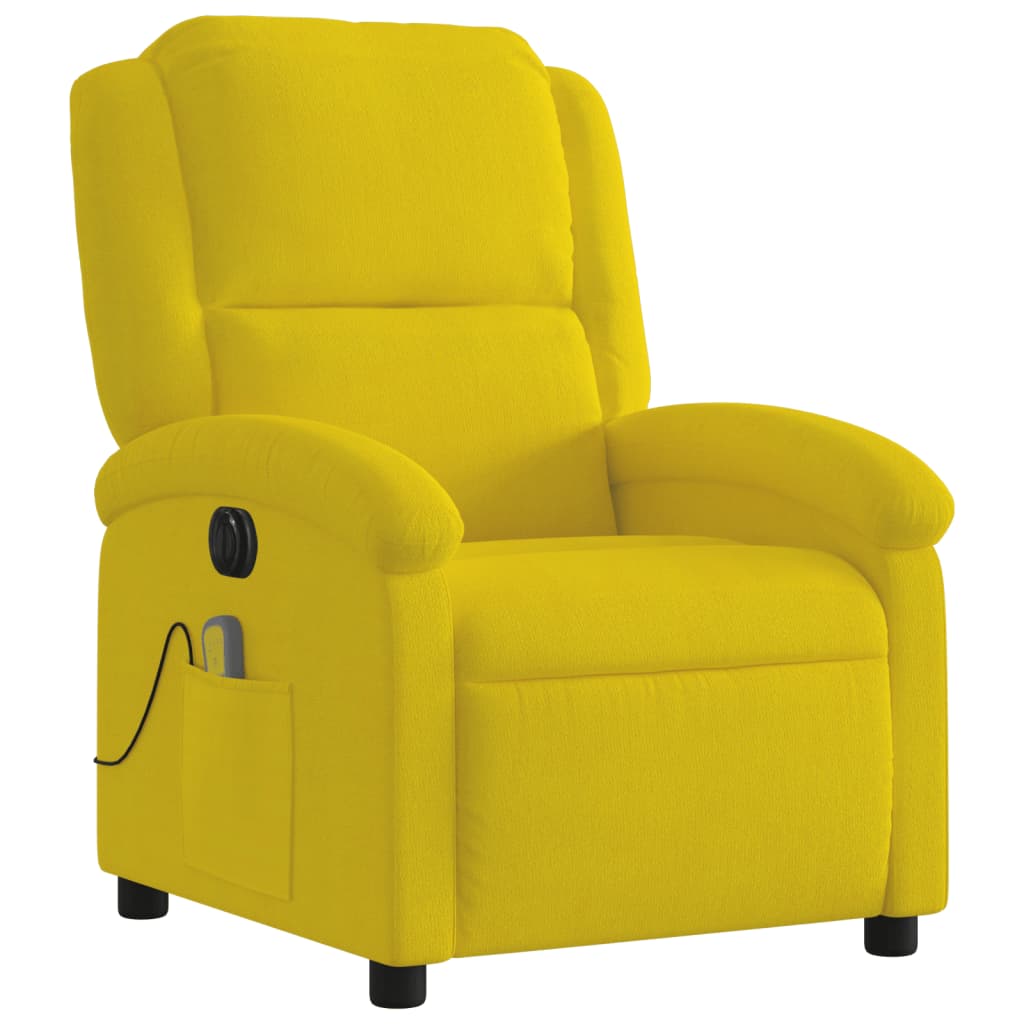 vidaXL Sillón reclinable de masaje eléctrico terciopelo amarillo