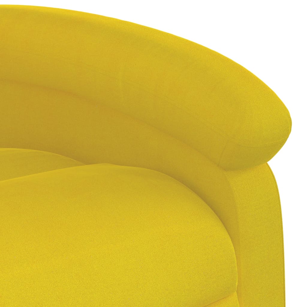 vidaXL Sillón reclinable de masaje eléctrico terciopelo amarillo