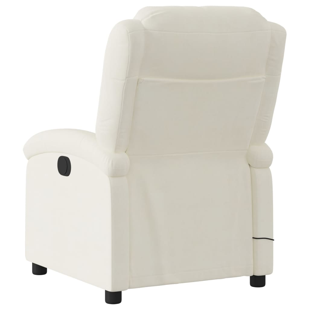 vidaXL Sillón reclinable de masaje eléctrico terciopelo color crema