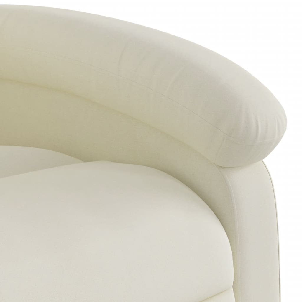 vidaXL Sillón reclinable de masaje eléctrico terciopelo color crema