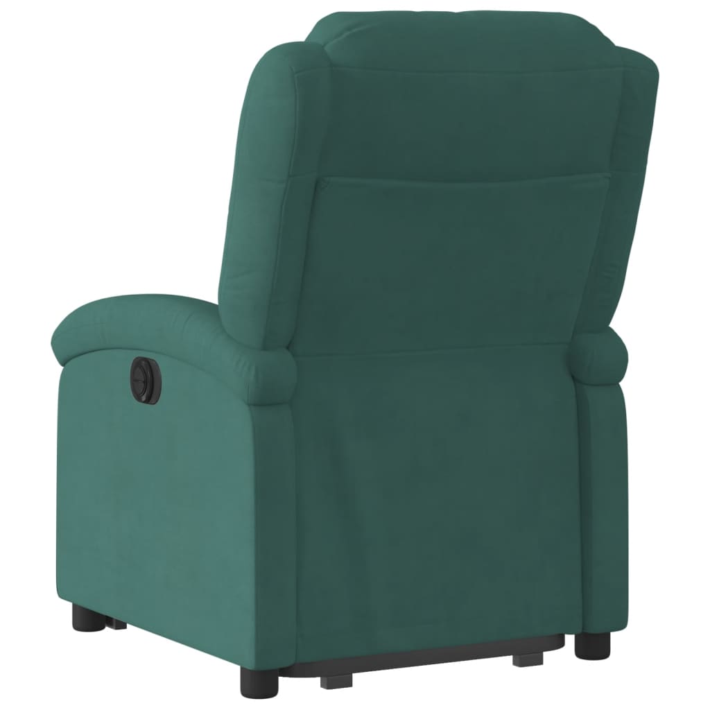 vidaXL Sillón reclinable elevable terciopelo verde oscuro