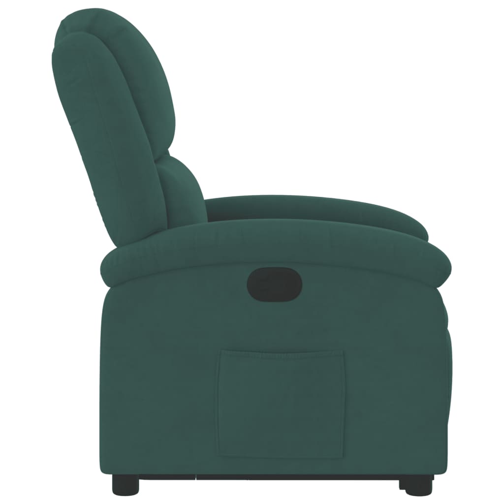 vidaXL Sillón reclinable elevable terciopelo verde oscuro