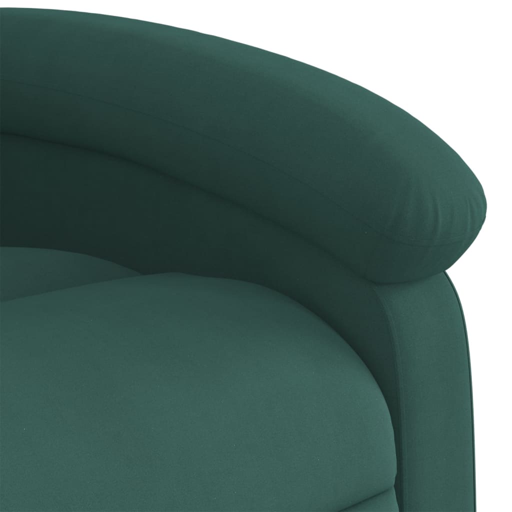 vidaXL Sillón reclinable elevable terciopelo verde oscuro