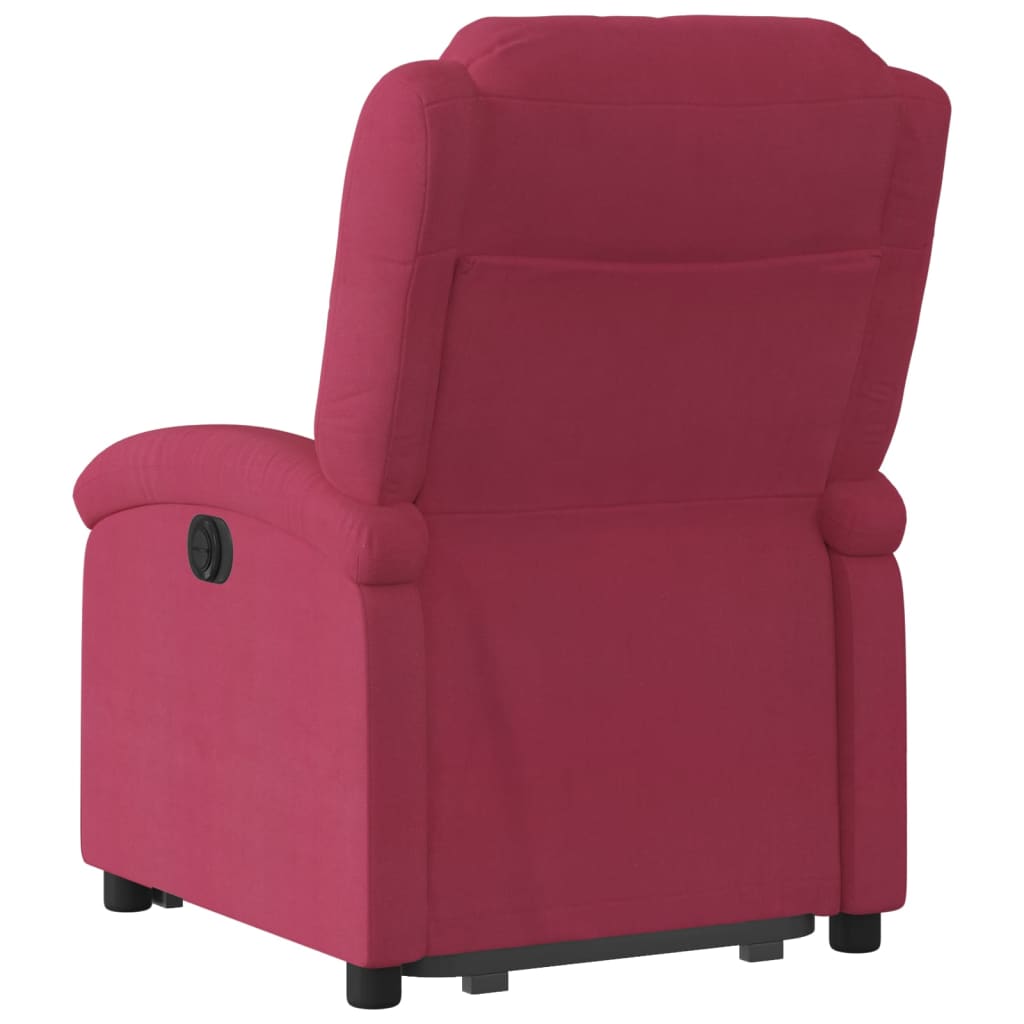 vidaXL Sillón reclinable elevable terciopelo rojo tinto