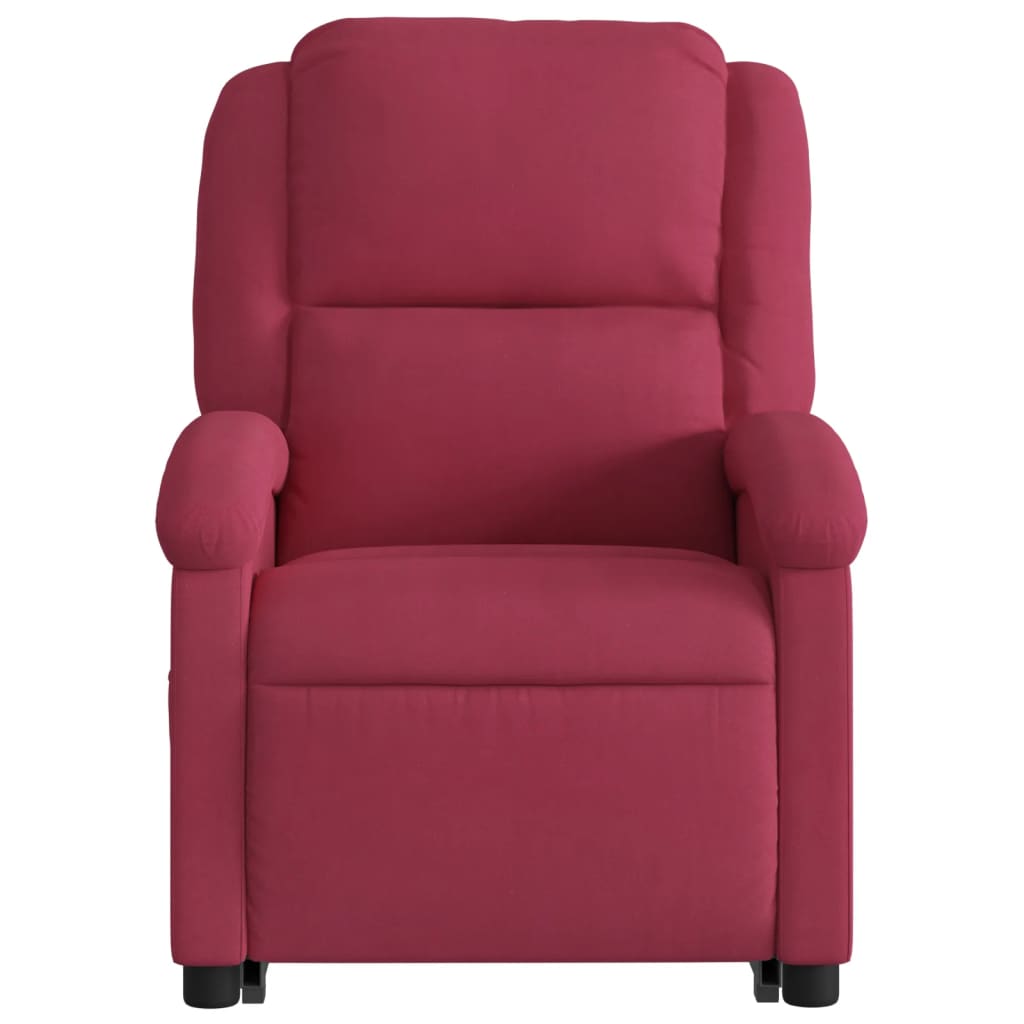 vidaXL Sillón reclinable elevable terciopelo rojo tinto