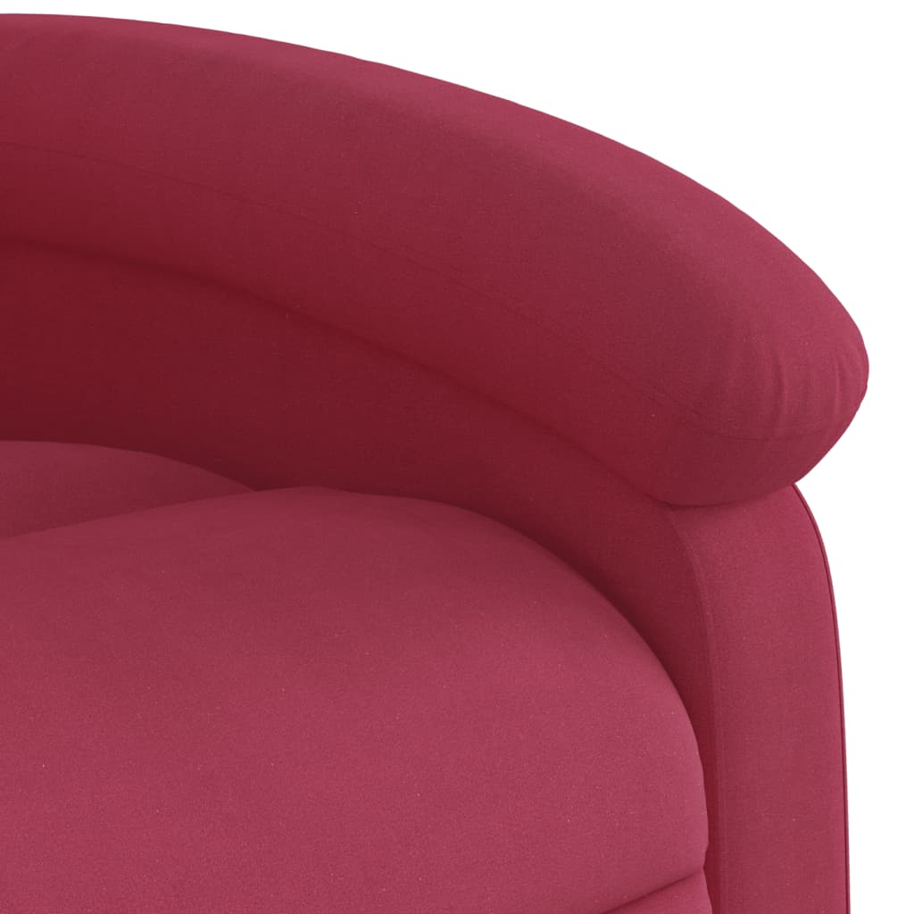 vidaXL Sillón reclinable elevable terciopelo rojo tinto