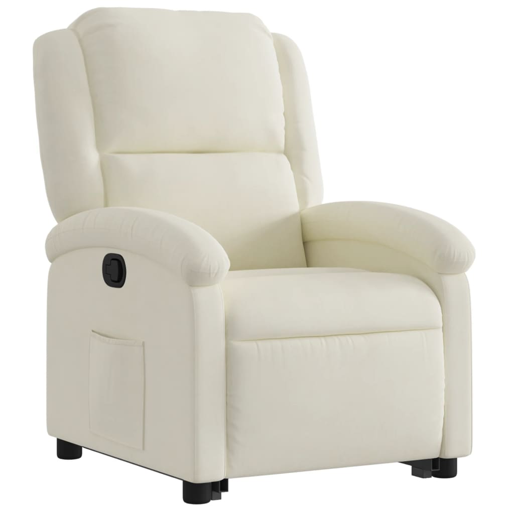 vidaXL Sillón reclinable elevable terciopelo crema