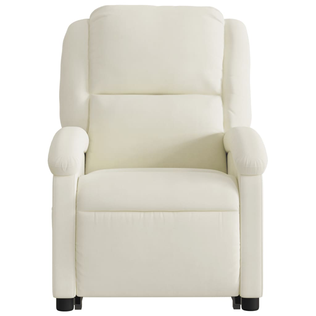 vidaXL Sillón reclinable elevable terciopelo crema