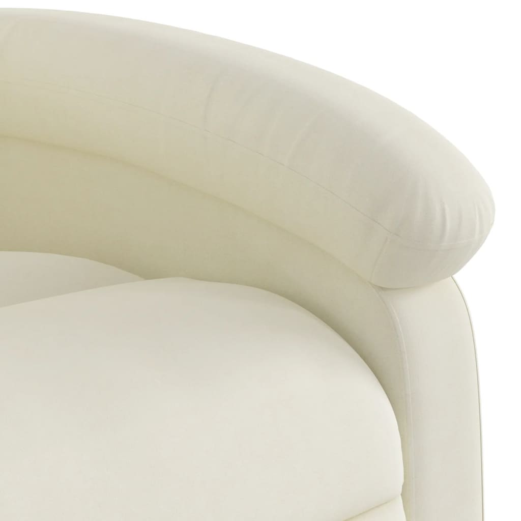 vidaXL Sillón reclinable elevable terciopelo crema