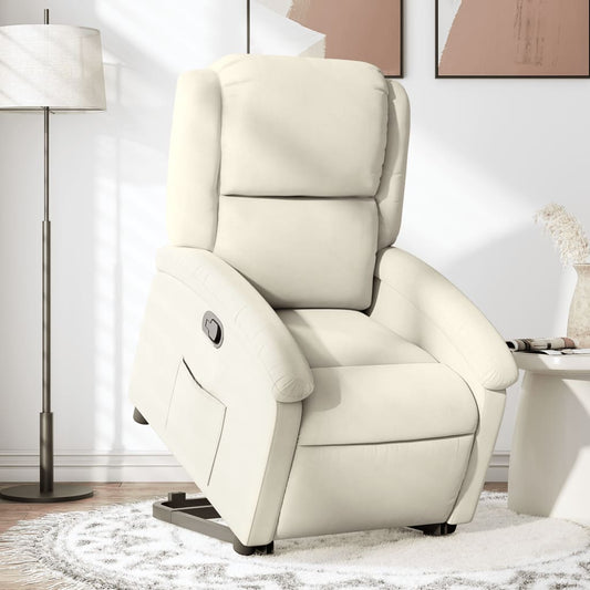 vidaXL Sillón reclinable elevable terciopelo crema