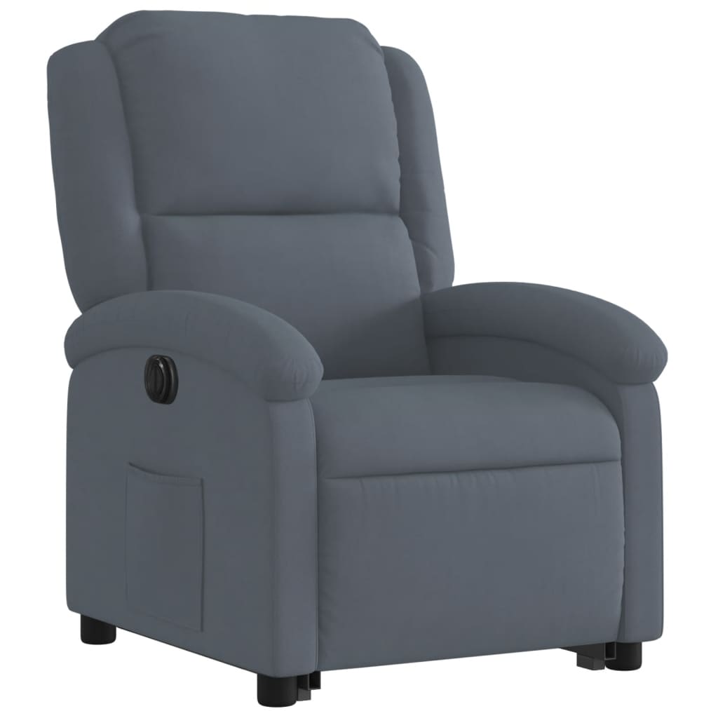 vidaXL Sillón eléctrico reclinable elevable de terciopelo gris oscuro