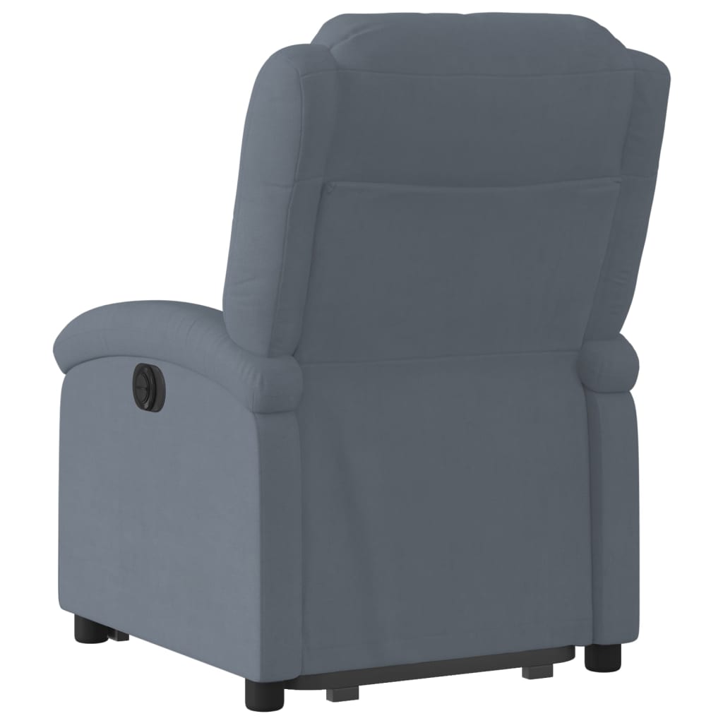 vidaXL Sillón eléctrico reclinable elevable de terciopelo gris oscuro