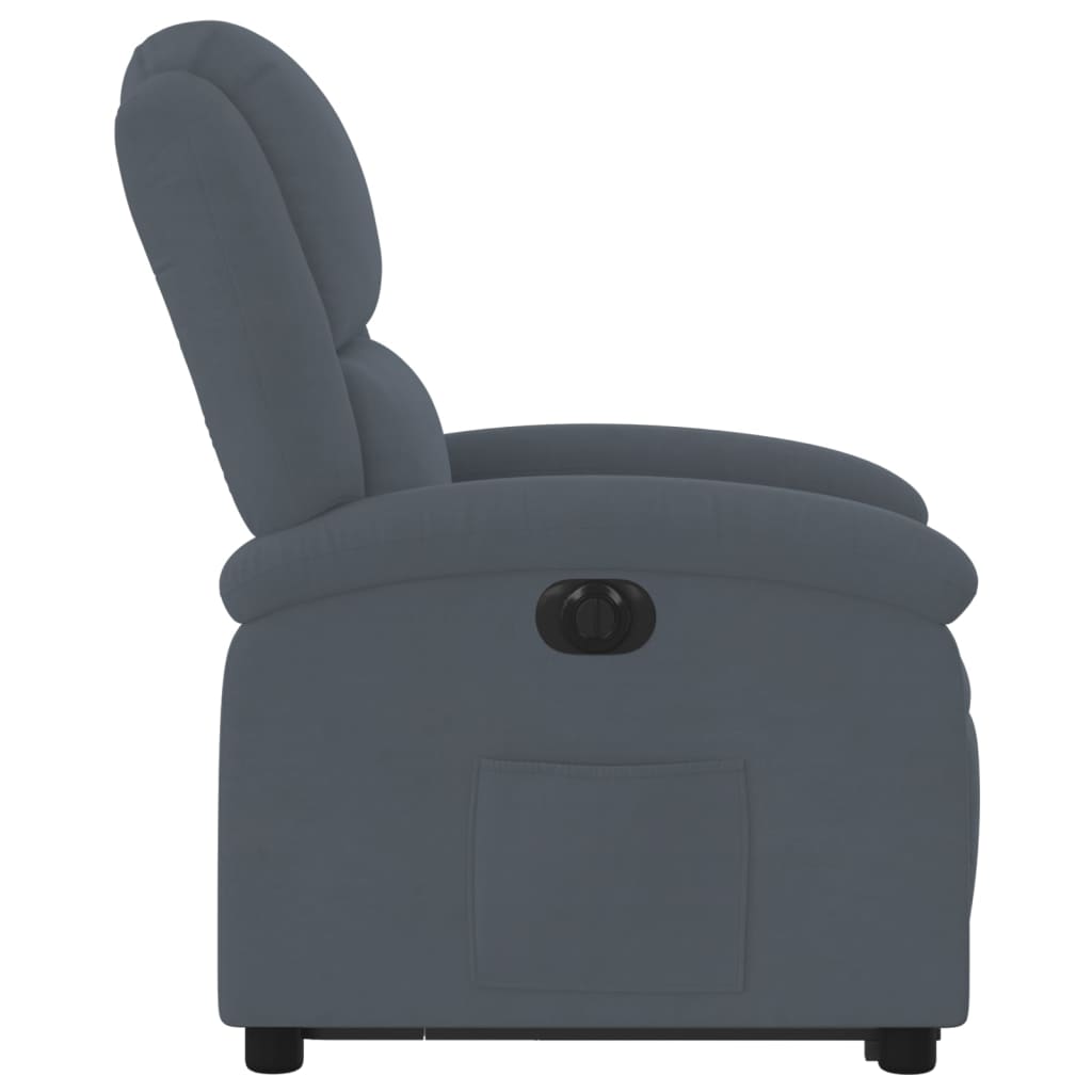 vidaXL Sillón eléctrico reclinable elevable de terciopelo gris oscuro