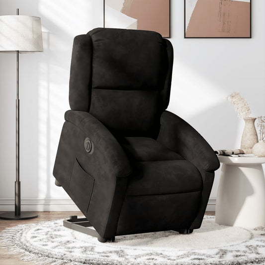 vidaXL Sillón eléctrico reclinable elevable de terciopelo negro