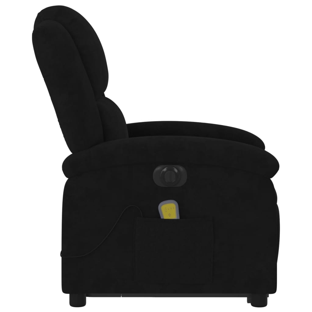 vidaXL Sillón de masaje reclinable elevable terciopelo negro