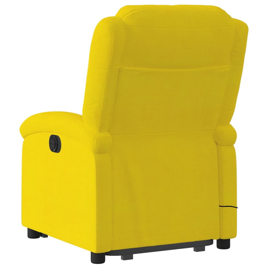 vidaXL Sillón reclinable masaje eléctrico elevable terciopelo amarillo