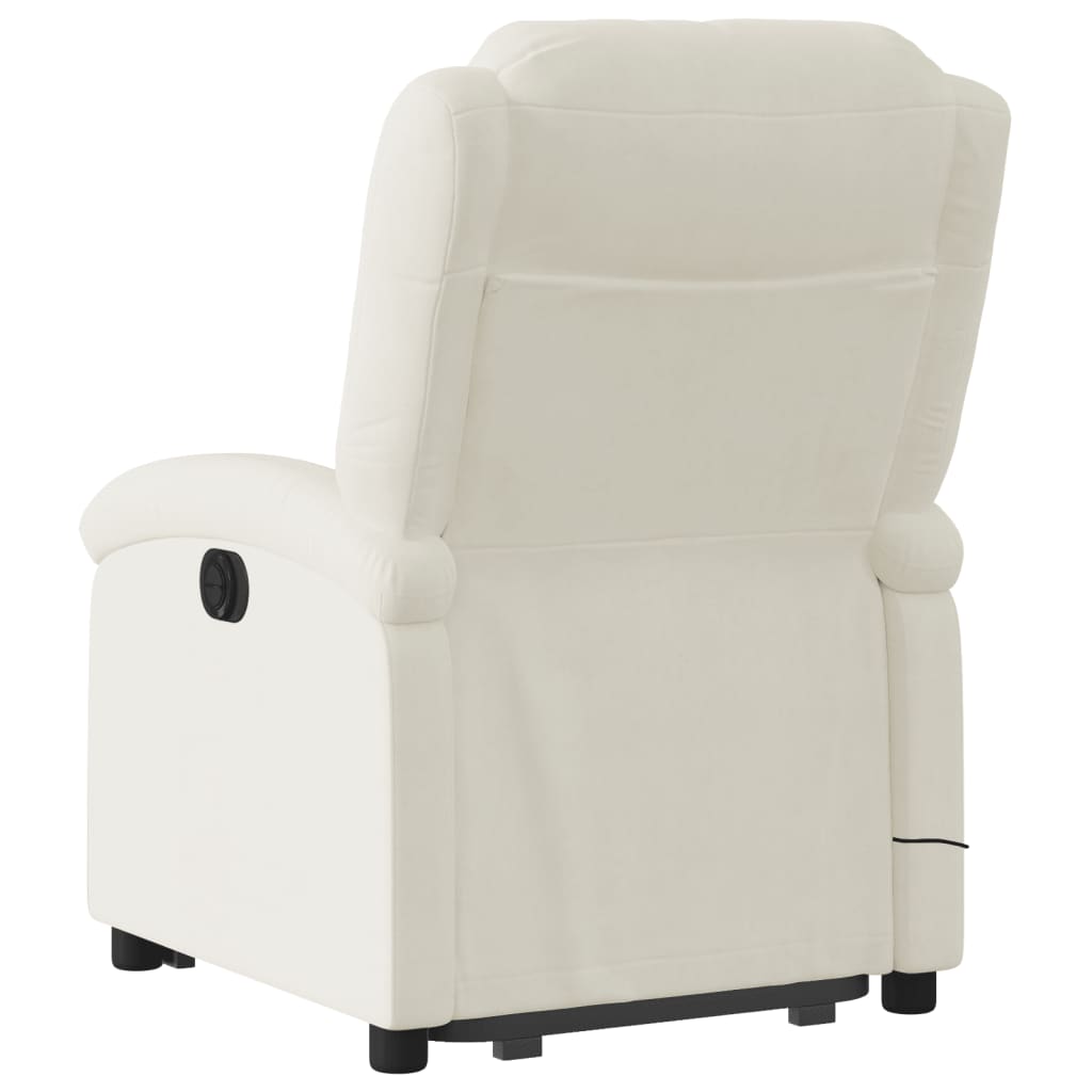 vidaXL Sillón reclinable de masaje eléctrico elevable terciopelo crema