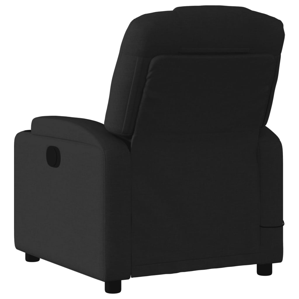 vidaXL Sillón reclinable de masaje eléctrico tela negro