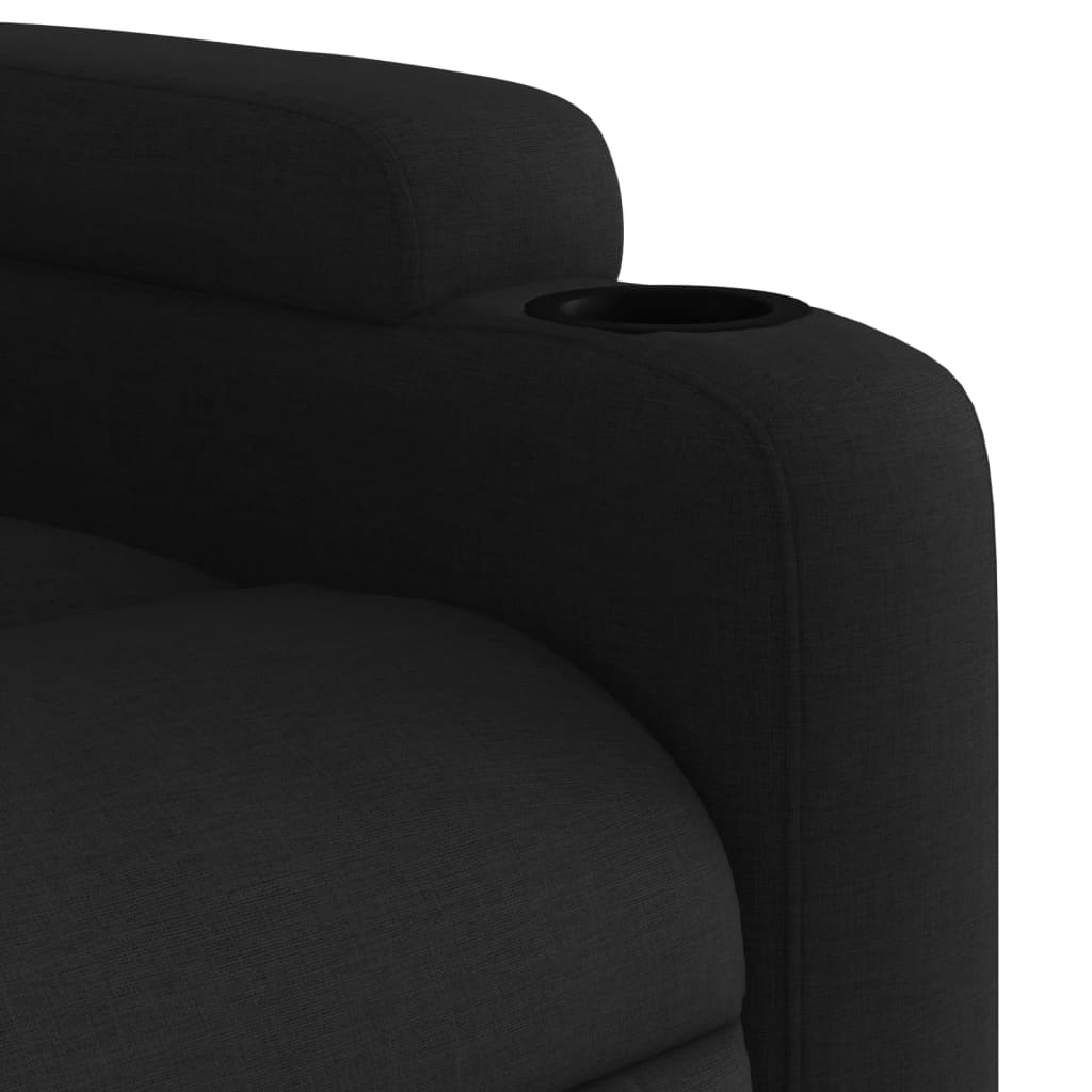 vidaXL Sillón reclinable de masaje eléctrico tela negro