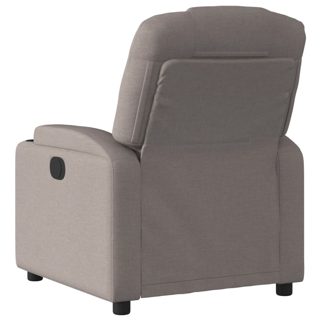 vidaXL Sillón reclinable de masaje eléctrico tela gris taupe