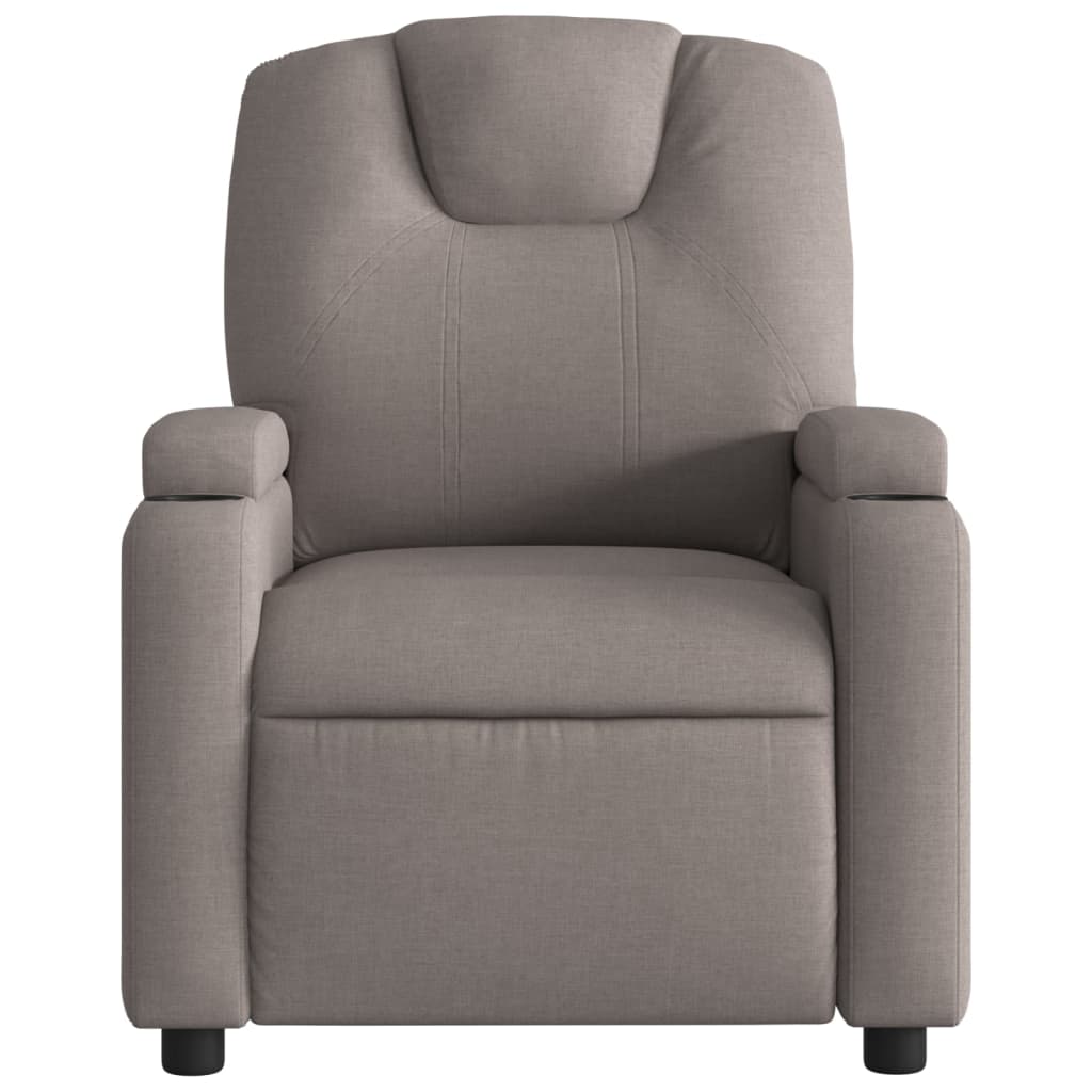 vidaXL Sillón reclinable de masaje eléctrico tela gris taupe