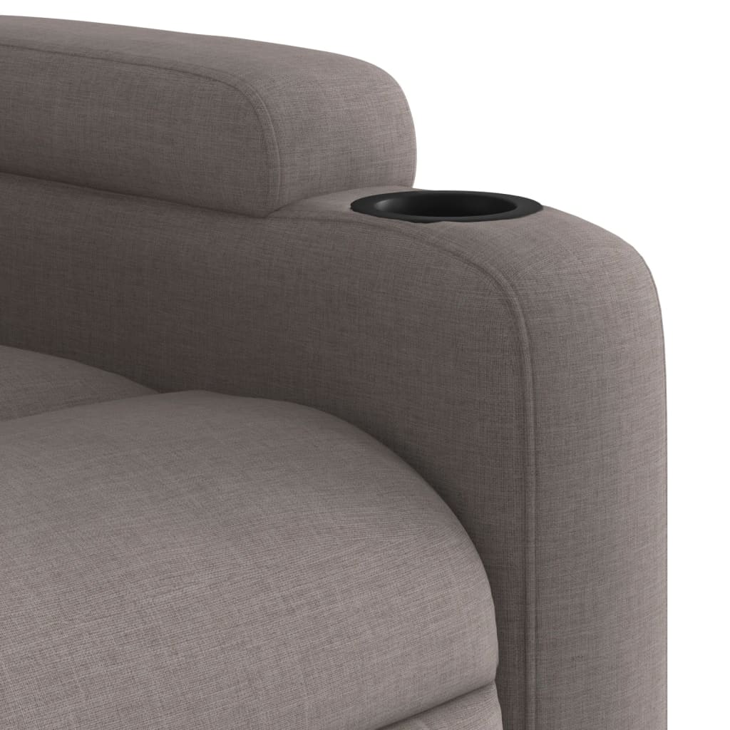 vidaXL Sillón reclinable de masaje eléctrico tela gris taupe