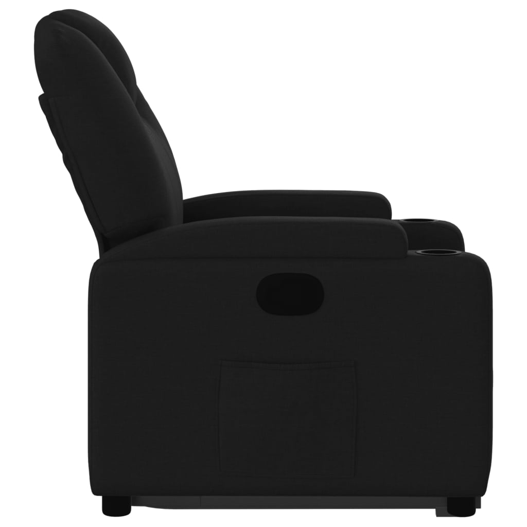 vidaXL Sillón reclinable elevable tela negro