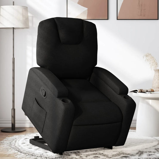 vidaXL Sillón reclinable elevable tela negro