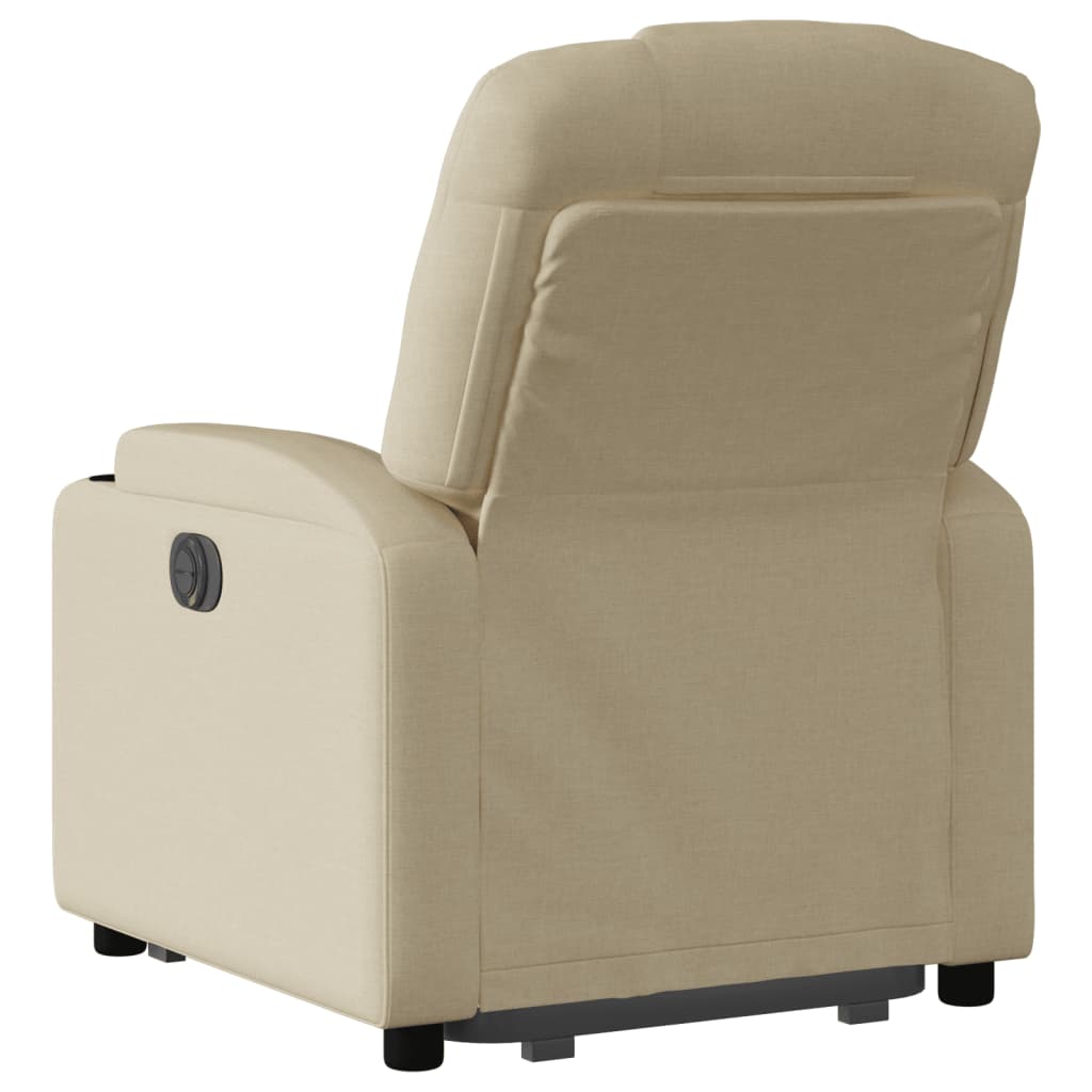 vidaXL Sillón reclinable elevable de tela color crema