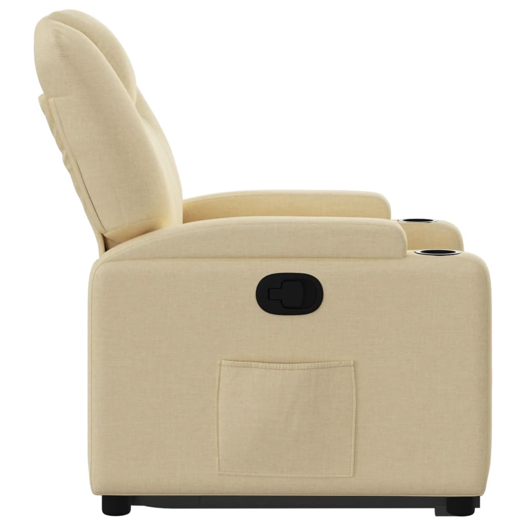 vidaXL Sillón reclinable elevable de tela color crema