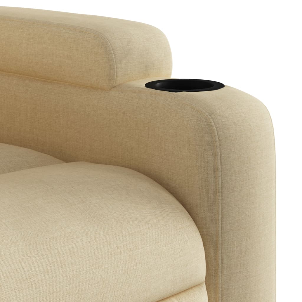 vidaXL Sillón reclinable elevable de tela color crema