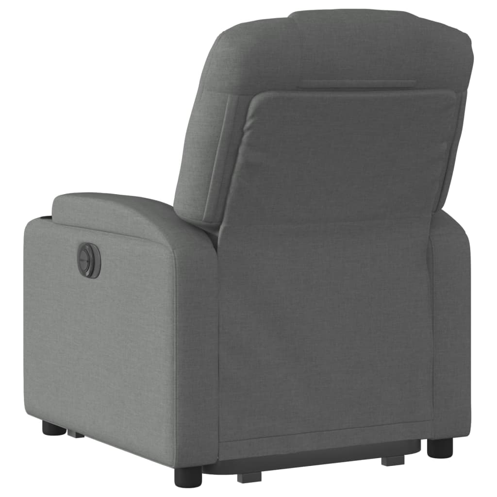 vidaXL Sillón eléctrico reclinable elevable de tela gris oscuro