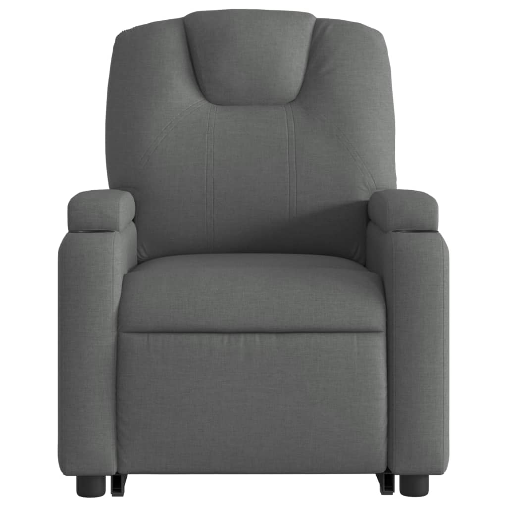 vidaXL Sillón eléctrico reclinable elevable de tela gris oscuro