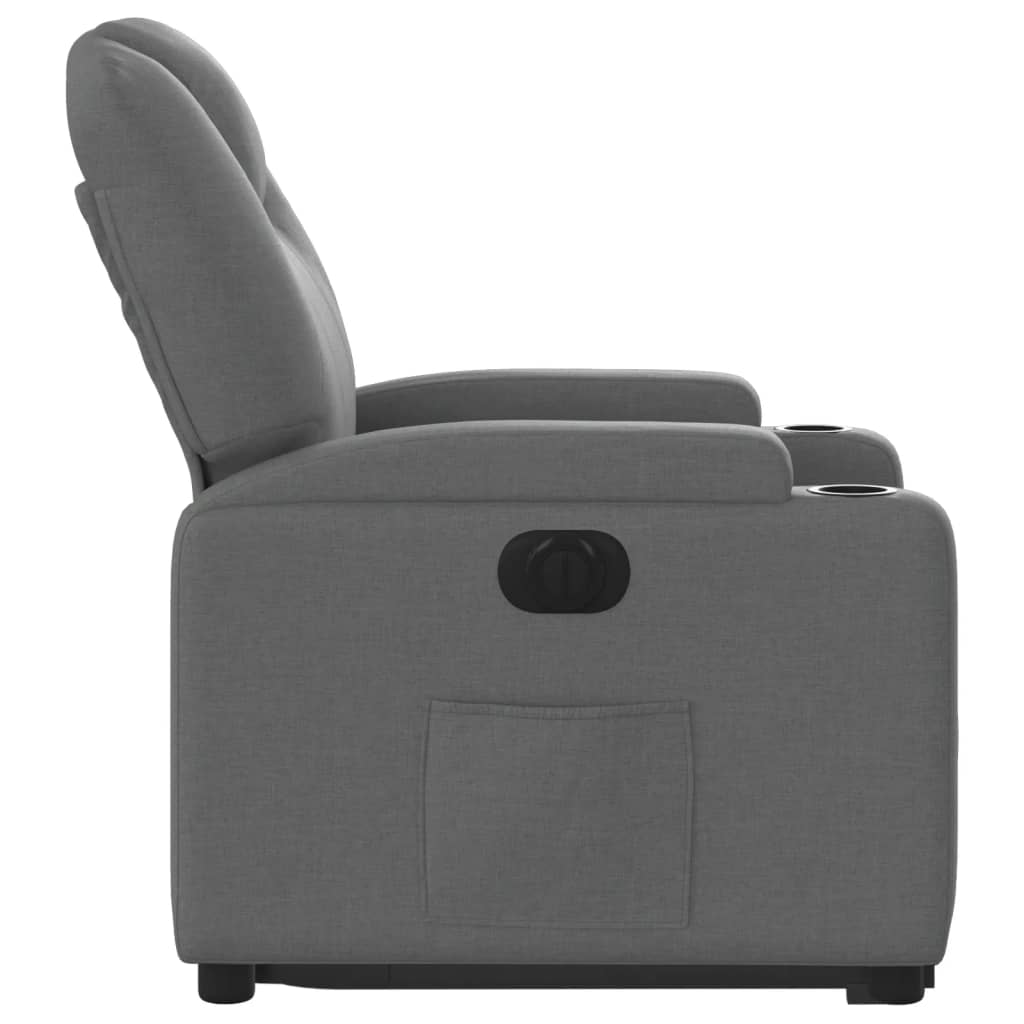 vidaXL Sillón eléctrico reclinable elevable de tela gris oscuro