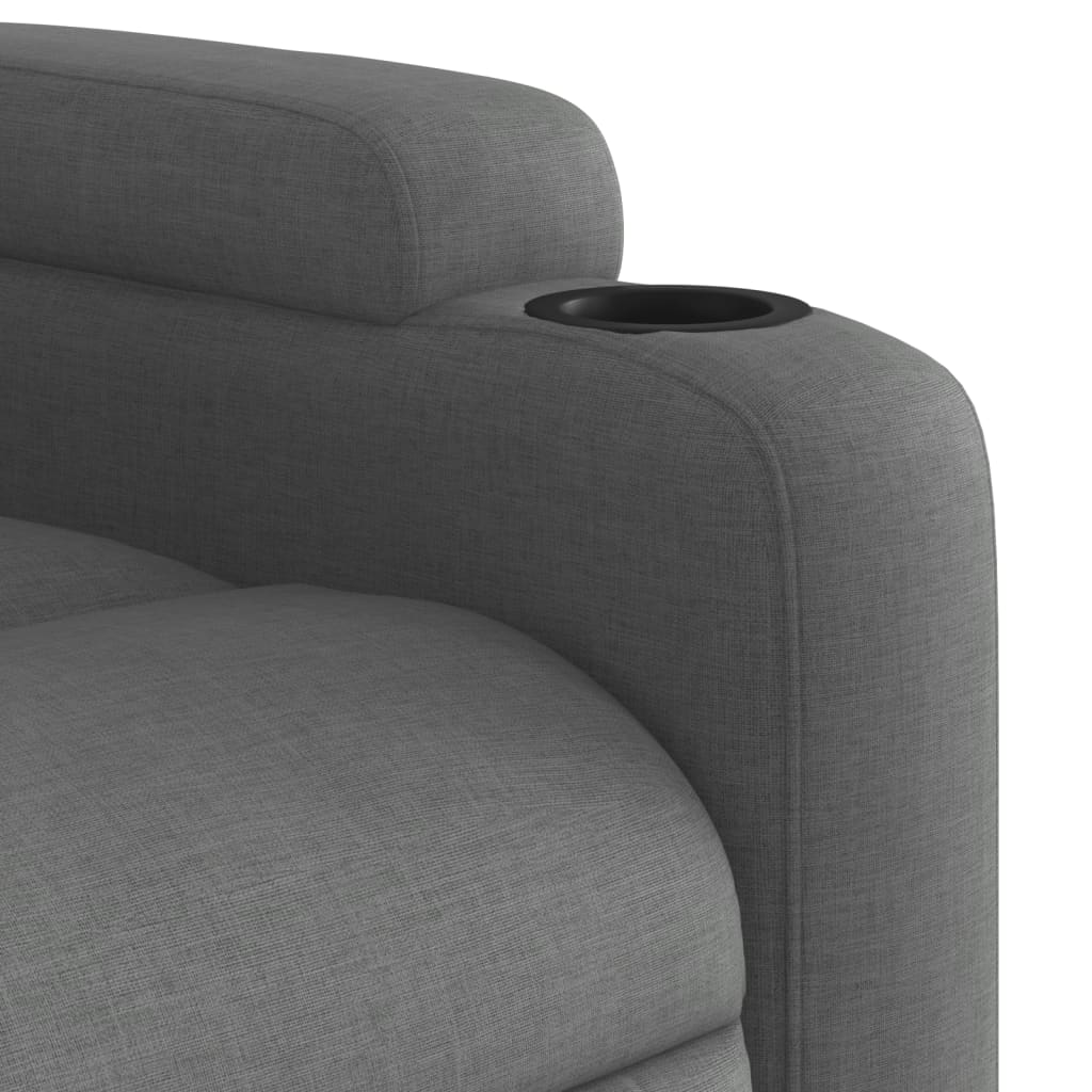 vidaXL Sillón eléctrico reclinable elevable de tela gris oscuro