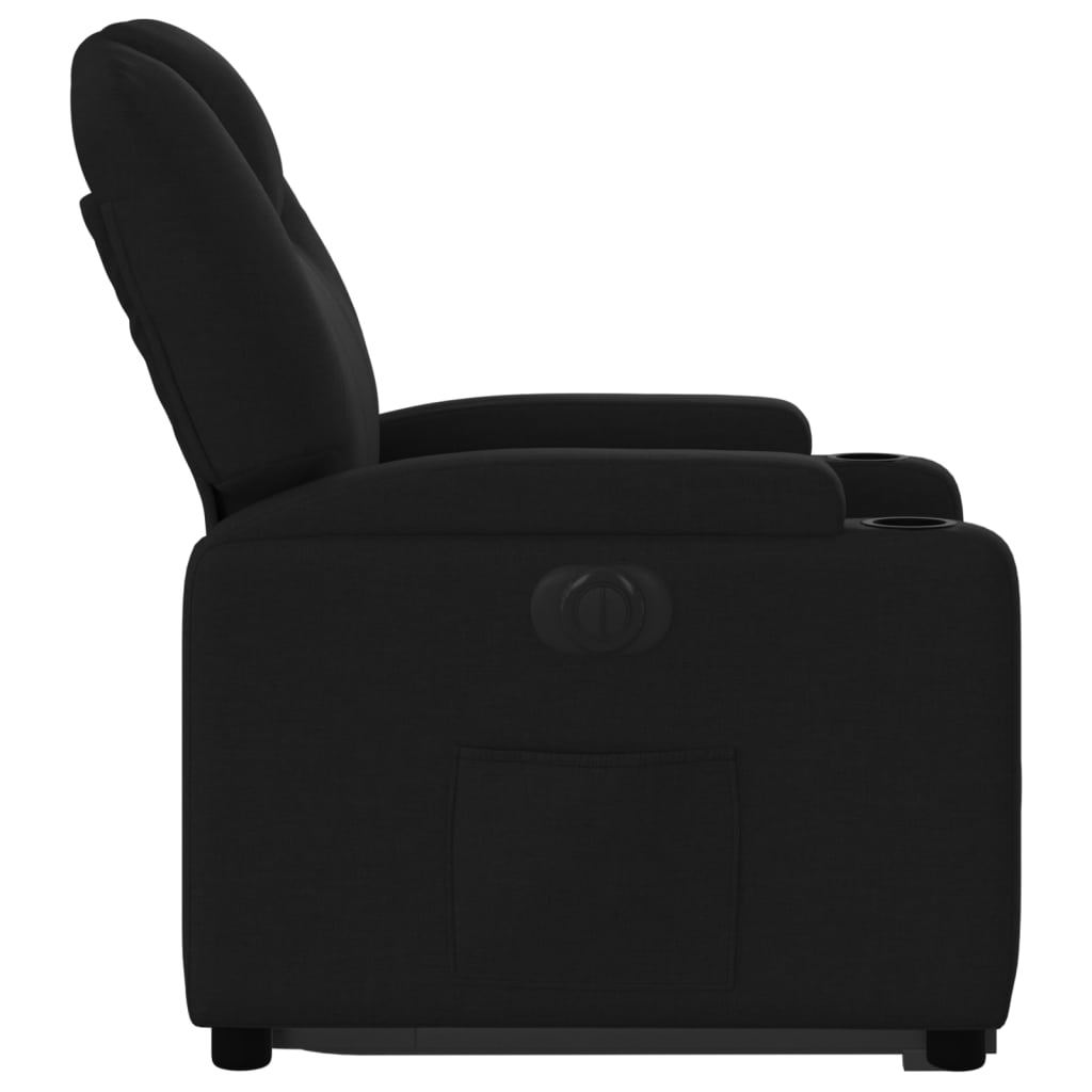 vidaXL Sillón eléctrico reclinable elevable de tela negro