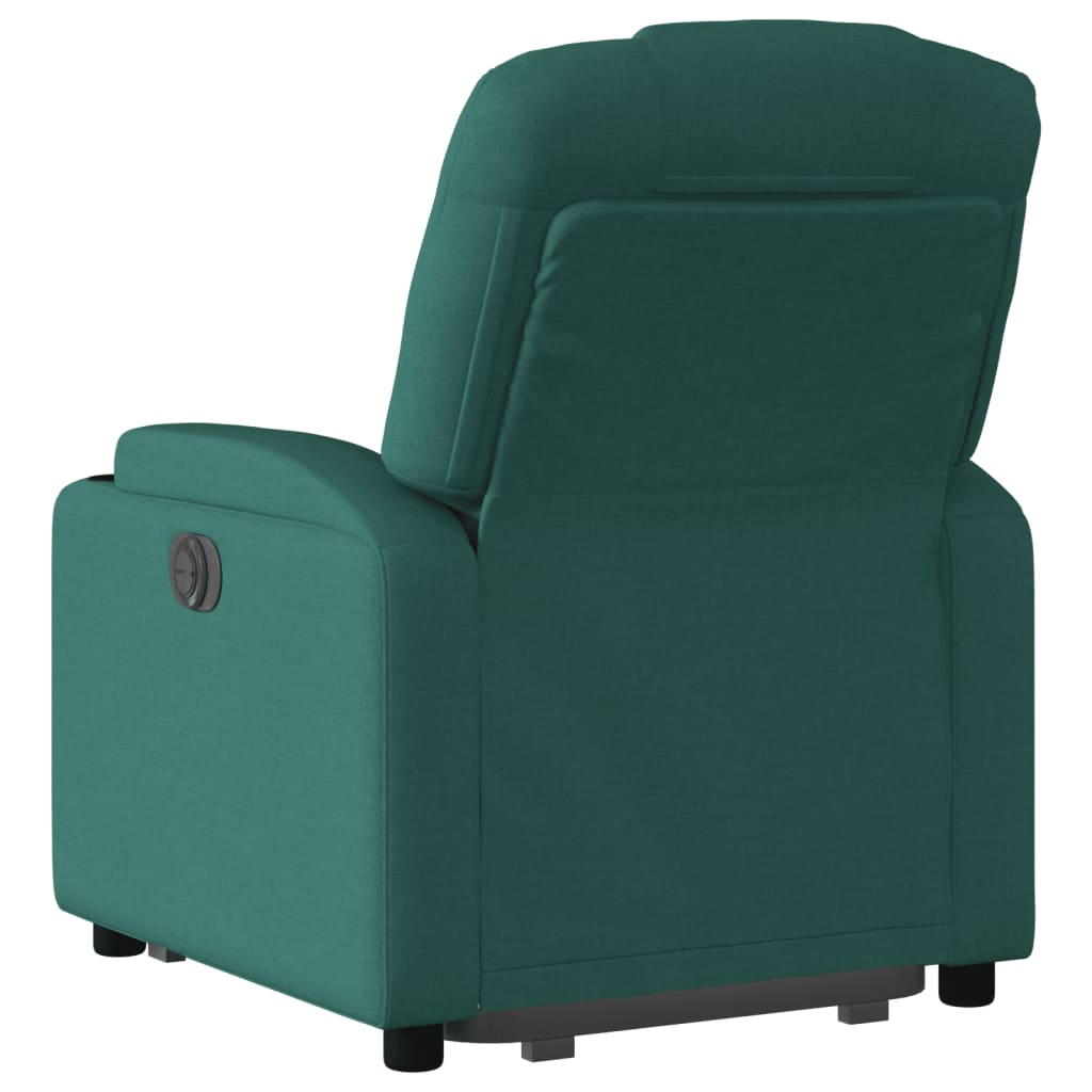 vidaXL Sillón eléctrico reclinable elevable de tela verde oscuro