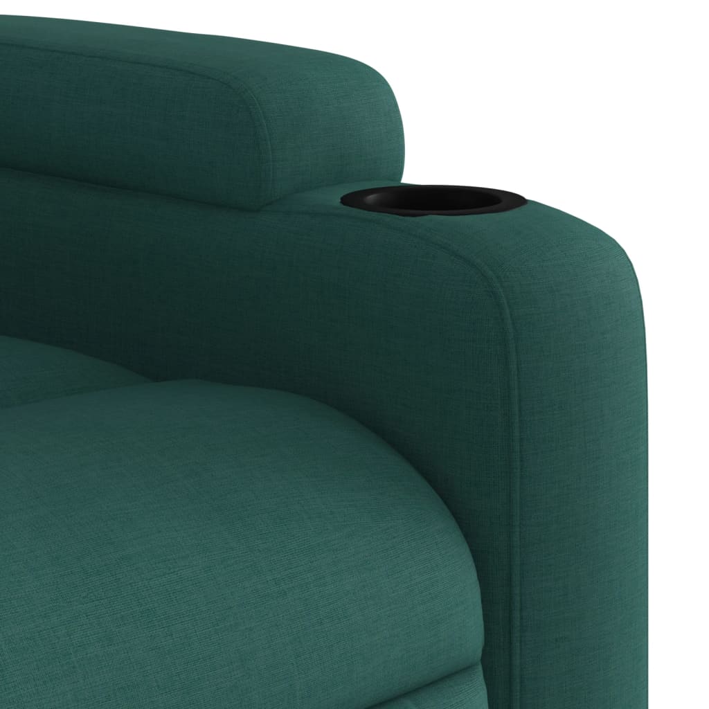 vidaXL Sillón eléctrico reclinable elevable de tela verde oscuro