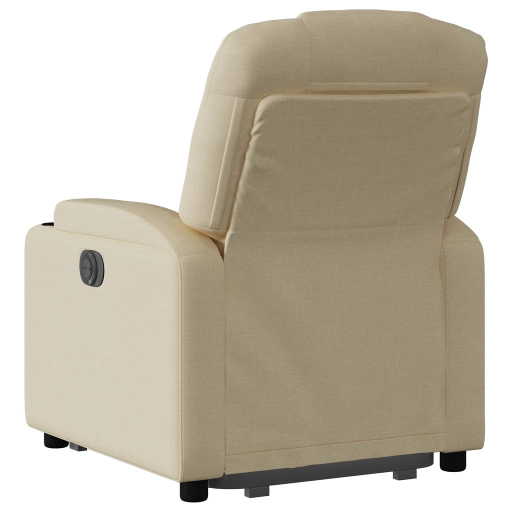 vidaXL Sillón eléctrico reclinable elevable de tela color crema