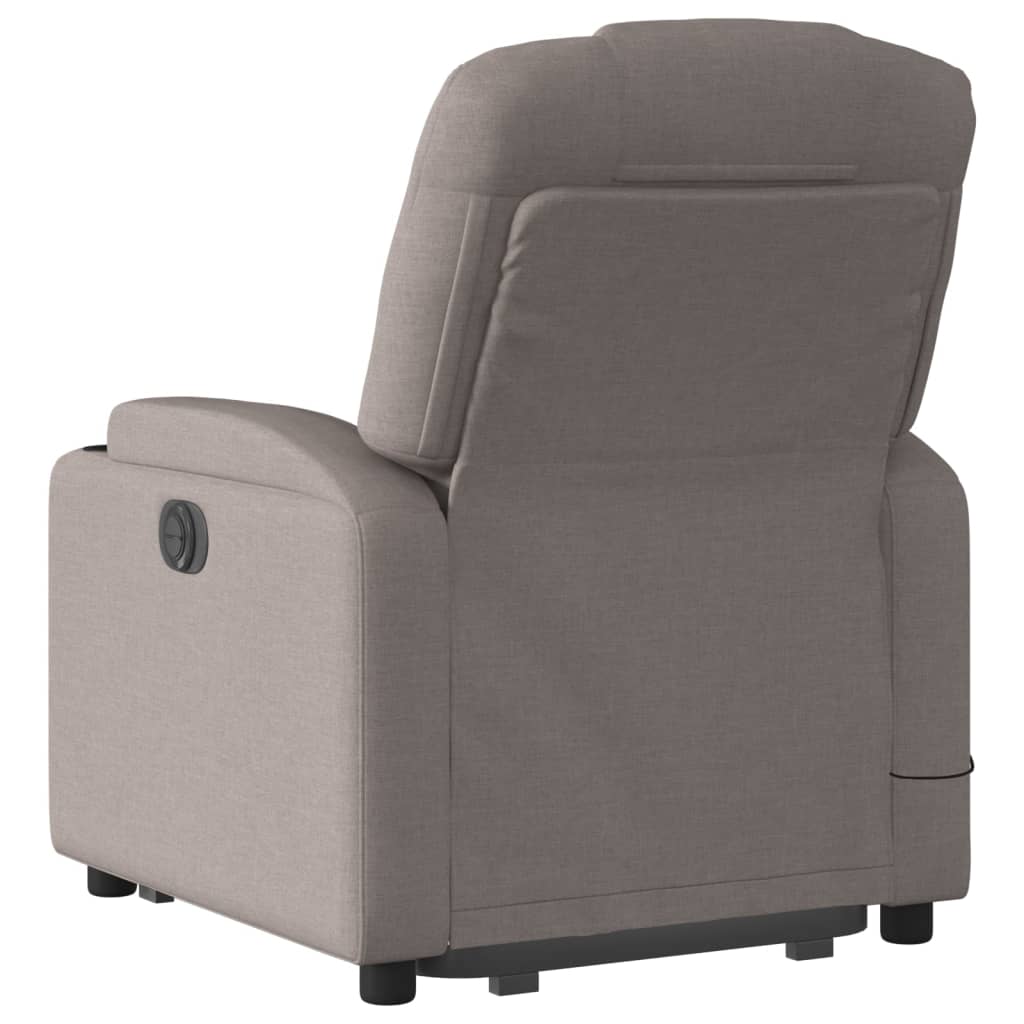 vidaXL Sillón de masaje eléctrico reclinable elevable tela taupé