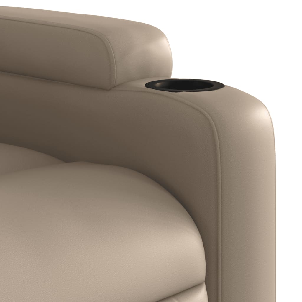 vidaXL Sillón reclinable de masaje eléctrico cuero sintético capuchino