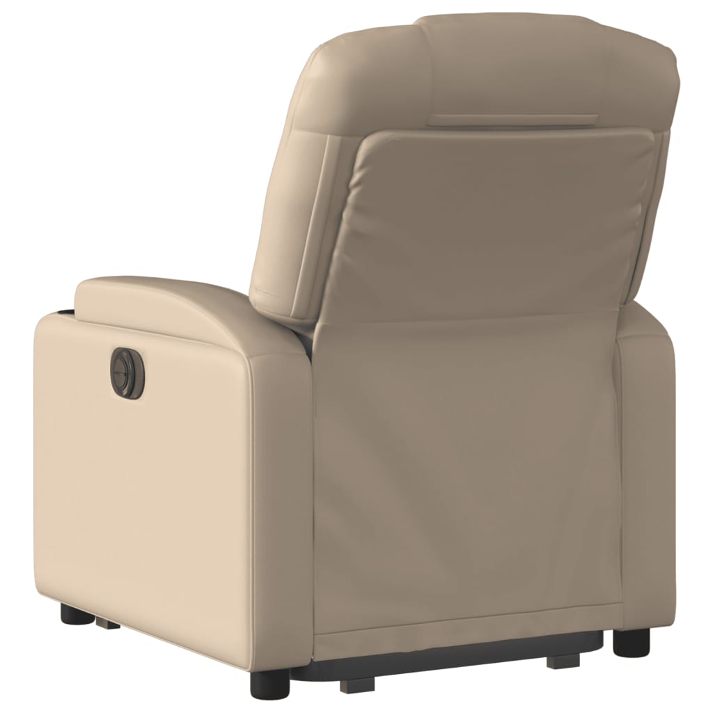 vidaXL Sillón reclinable elevable cuero artificial color capuchino