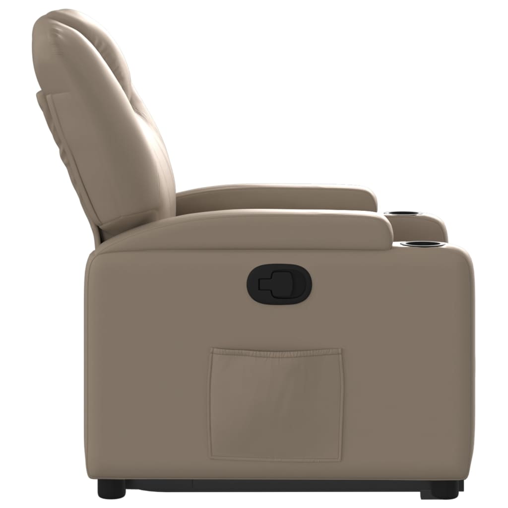 vidaXL Sillón reclinable elevable cuero artificial color capuchino