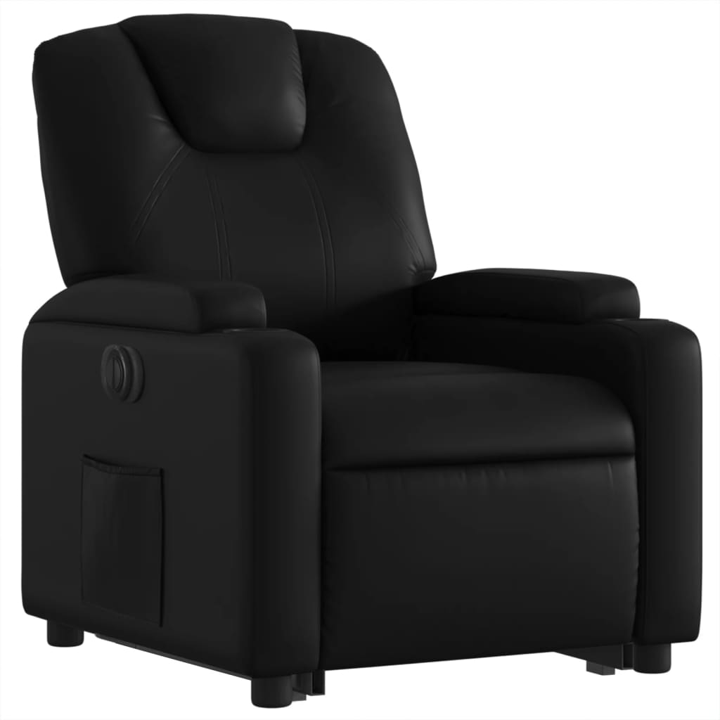 vidaXL Sillón reclinable y elevable eléctrico cuero sintético negro