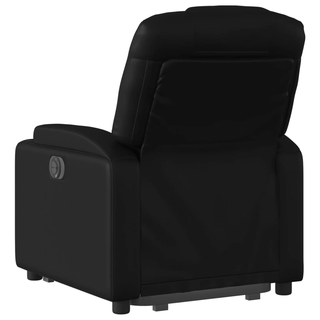 vidaXL Sillón reclinable y elevable eléctrico cuero sintético negro