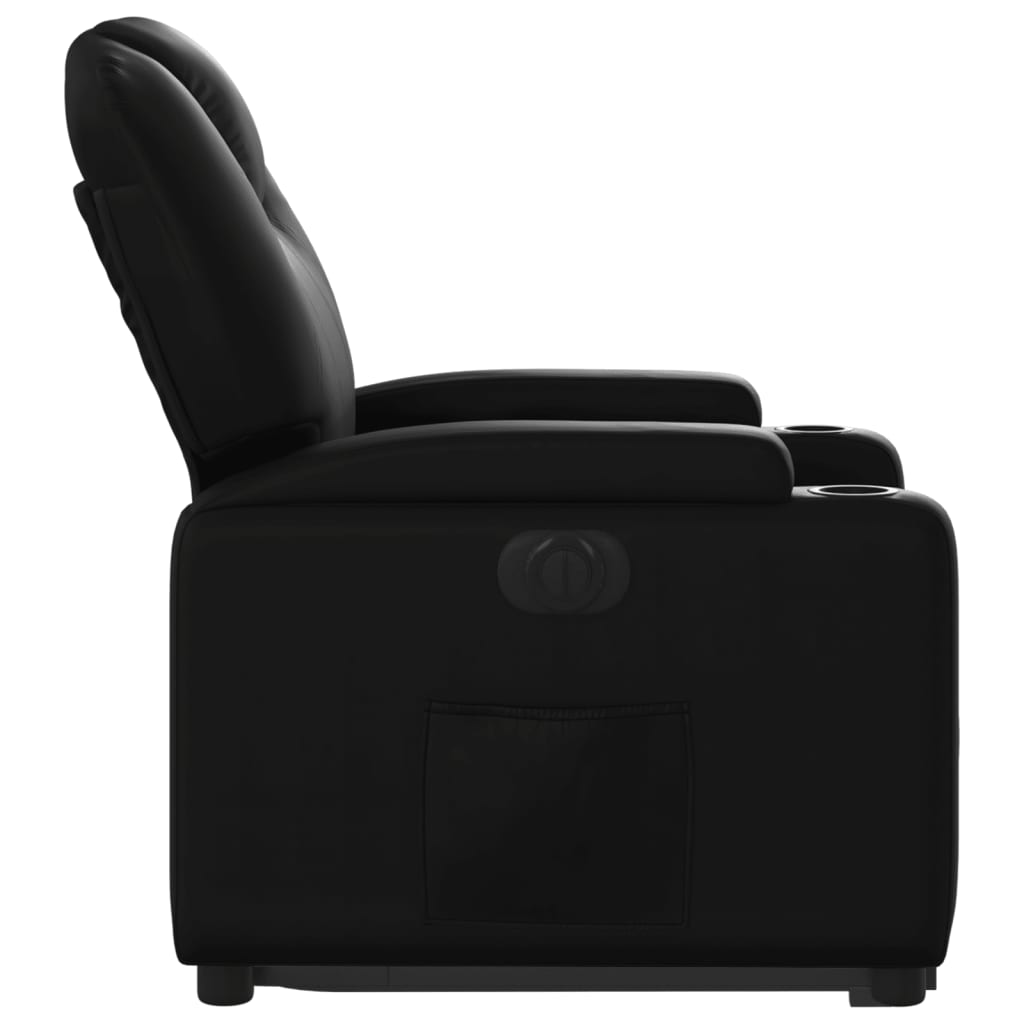 vidaXL Sillón reclinable y elevable eléctrico cuero sintético negro