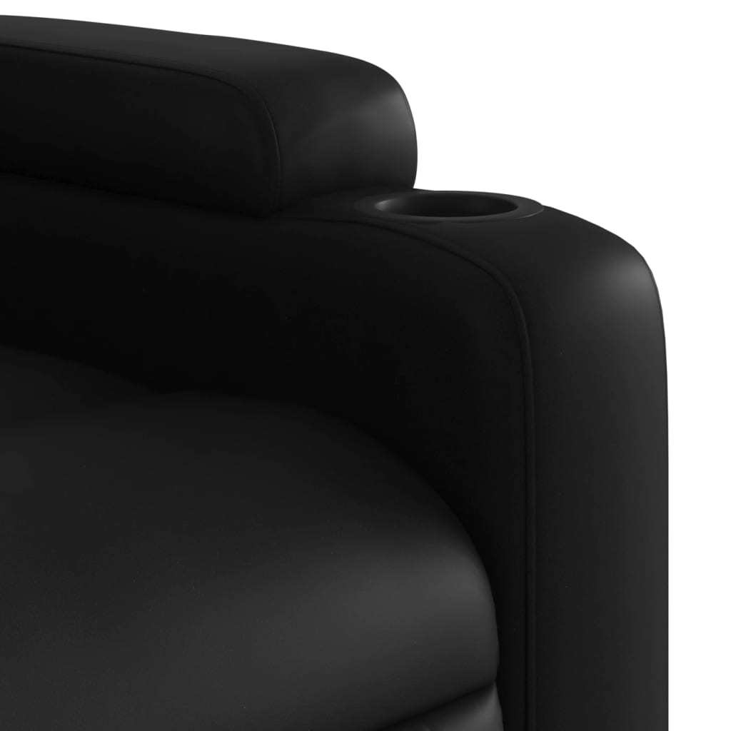 vidaXL Sillón reclinable y elevable eléctrico cuero sintético negro