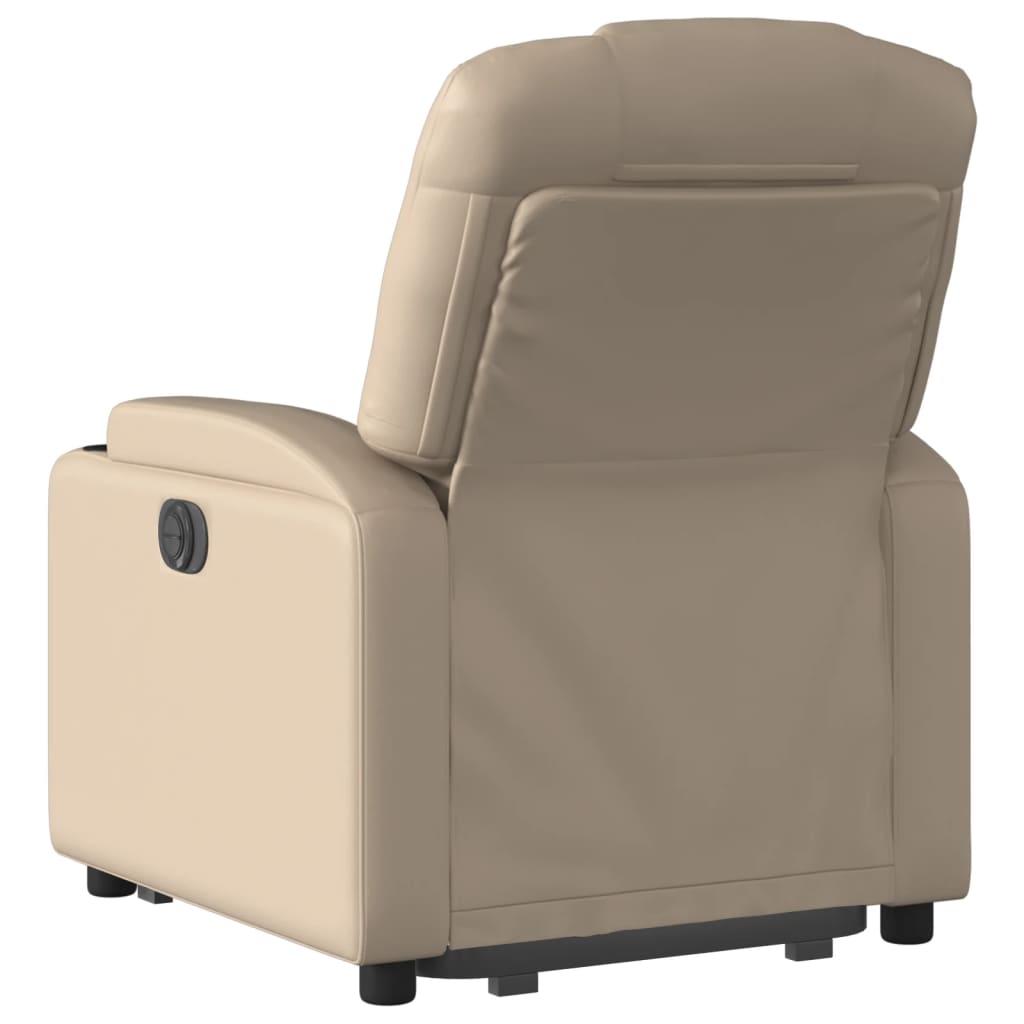 vidaXL Sillón elevable eléctrico cuero artificial capuchino