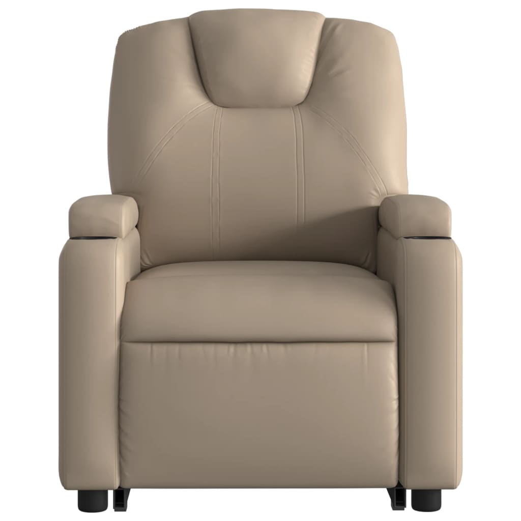 vidaXL Sillón elevable eléctrico cuero artificial capuchino